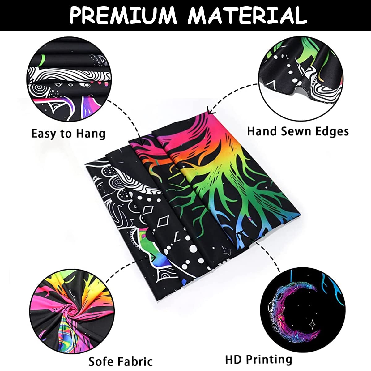 HASTHIP Tree Of Life Tapestry, Colorful Tapestry, Psychedelic Sun And Moon Tapestry Wall Hanging For Bedroom Room Decor (5060 Inches), Multi-Colour HASTHIP Tree Of Life Tapestry, Colorful Tapestry, Psychedelic Sun And Moon Tapestry Wall Hanging For Bedroom Room Decor (5060 Inches), Multi-Colour